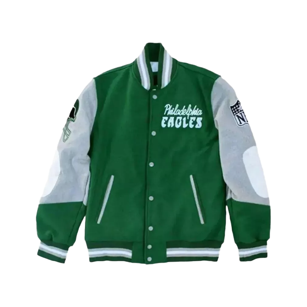 Exclusive Philadelphia Eagles Princess Diana Varsity Jacket Iconic Green Outer
