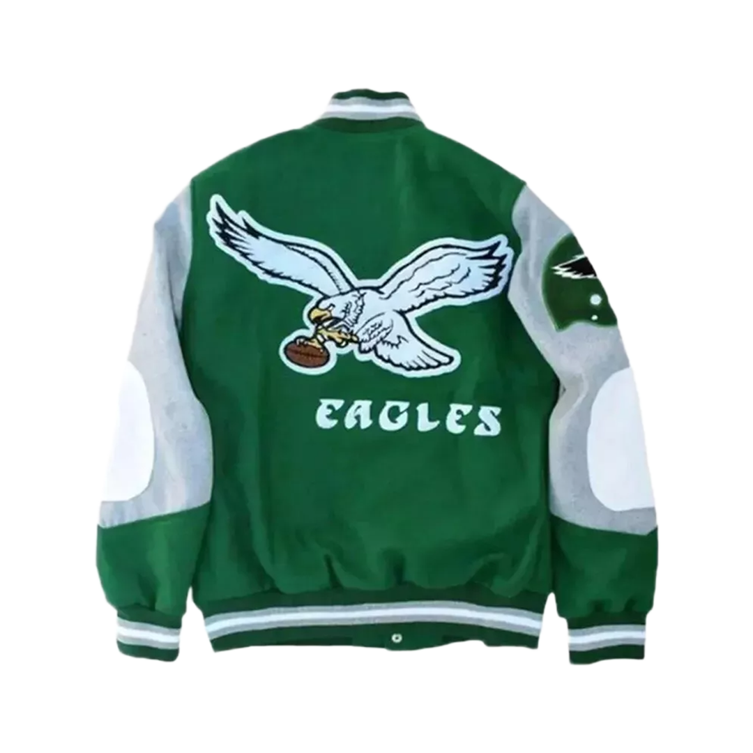 Exclusive Philadelphia Eagles Princess Diana Varsity Jacket Iconic Green Outer