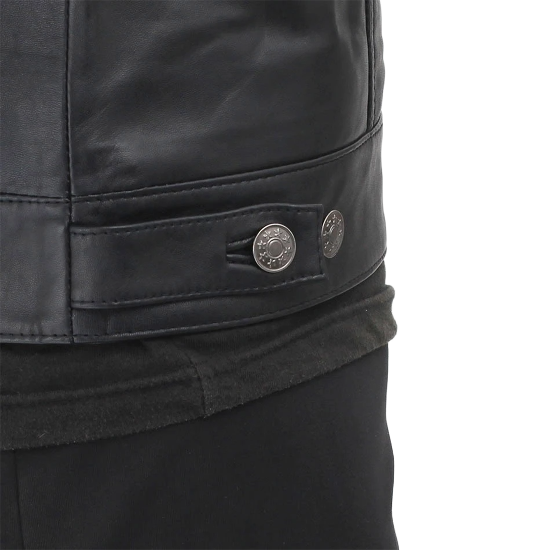 Fernando Black Leather Trucker Jacket