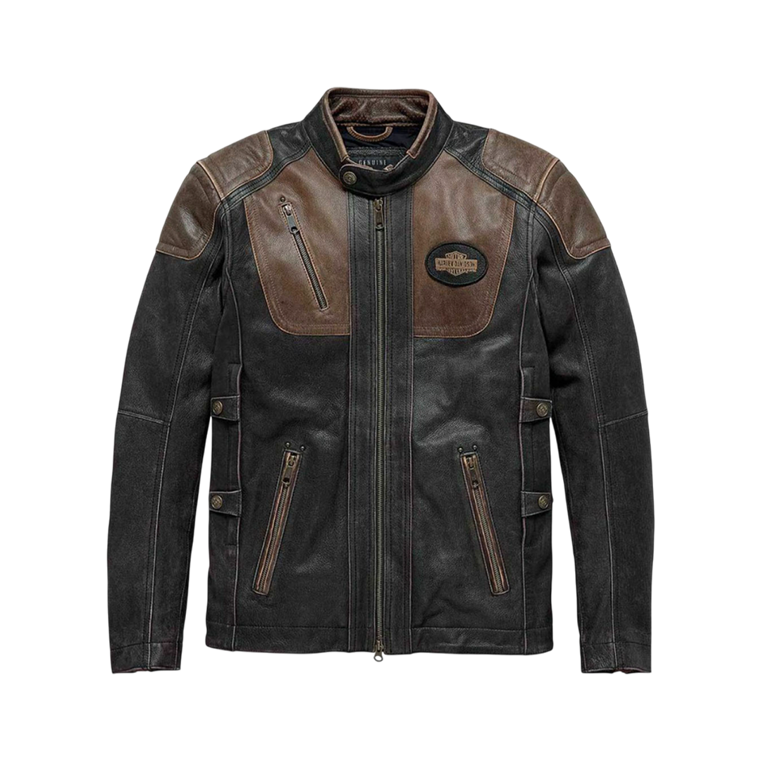 Harley Davidson Limited Edition Triple Vent System Antique Brown Leather Jacket