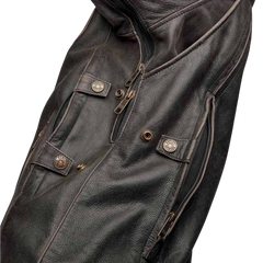 Harley Davidson Limited Edition Triple Vent System Antique Brown Leather Jacket