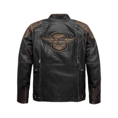 Harley Davidson Limited Edition Triple Vent System Antique Brown Leather Jacket