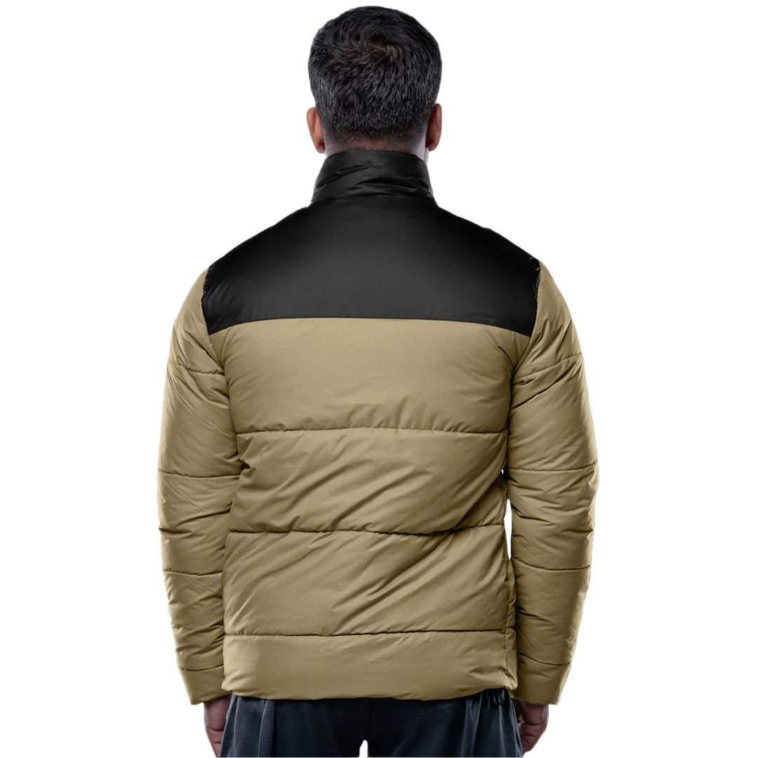 Henry Men's Black and Beige Puffer Jacket - Lightweight Outerwear
