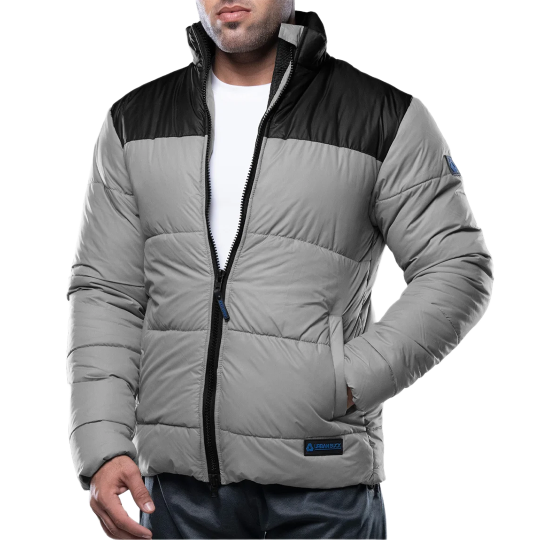 Henry Men's Gray and Black Puffer Jacket - Lightweight Winter Outerwear