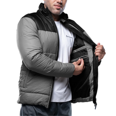 Henry Men's Gray and Black Puffer Jacket - Lightweight Winter Outerwear