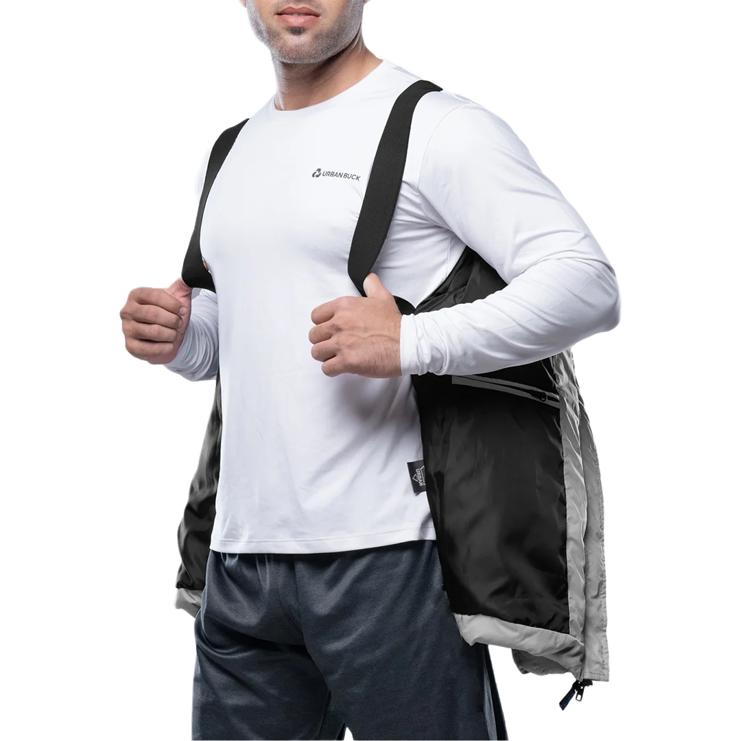 Henry Men's Gray and Black Puffer Jacket - Lightweight Winter Outerwear