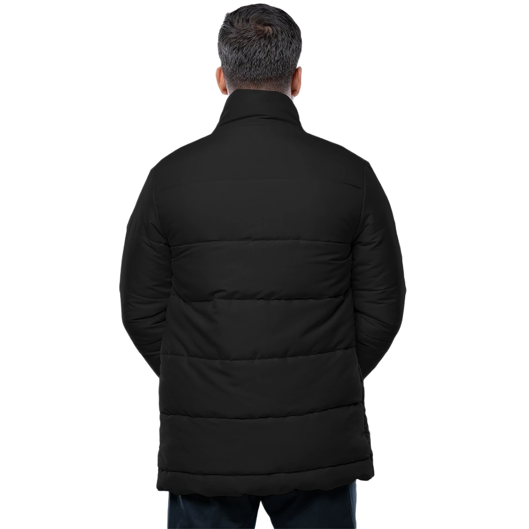 Herman Men's Black 3/4 Length Down Puffer Jacket – Winter Insulated Coat