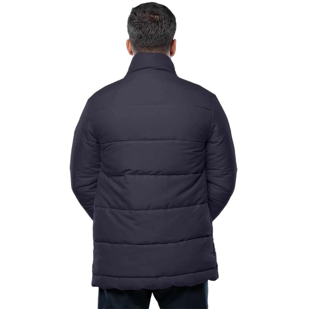 Herman Men's Dark Gray 3/4 Length Puffer Jacket – Winter Insulated Coat