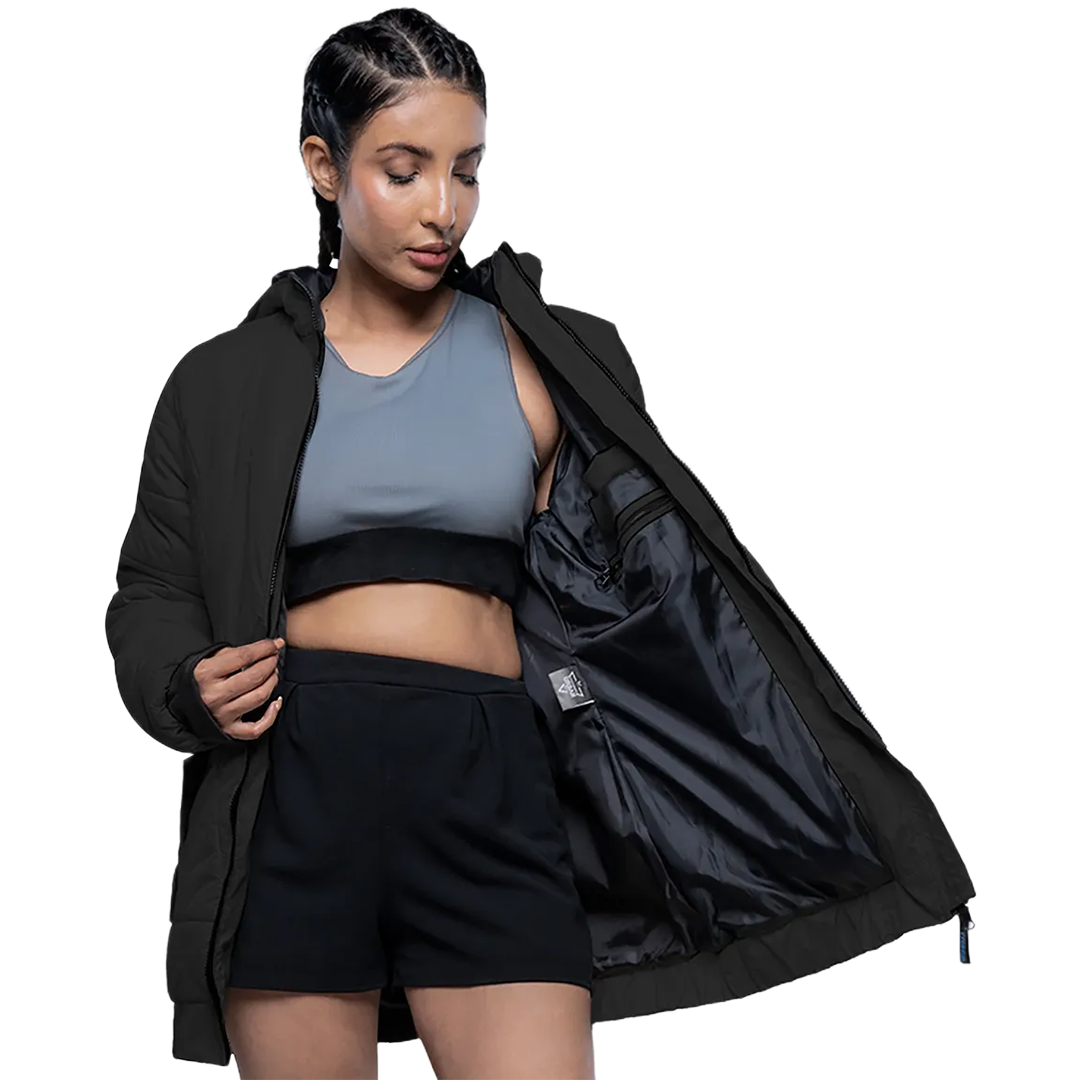 Julia Lightweight Black Puffer Jacket For Women