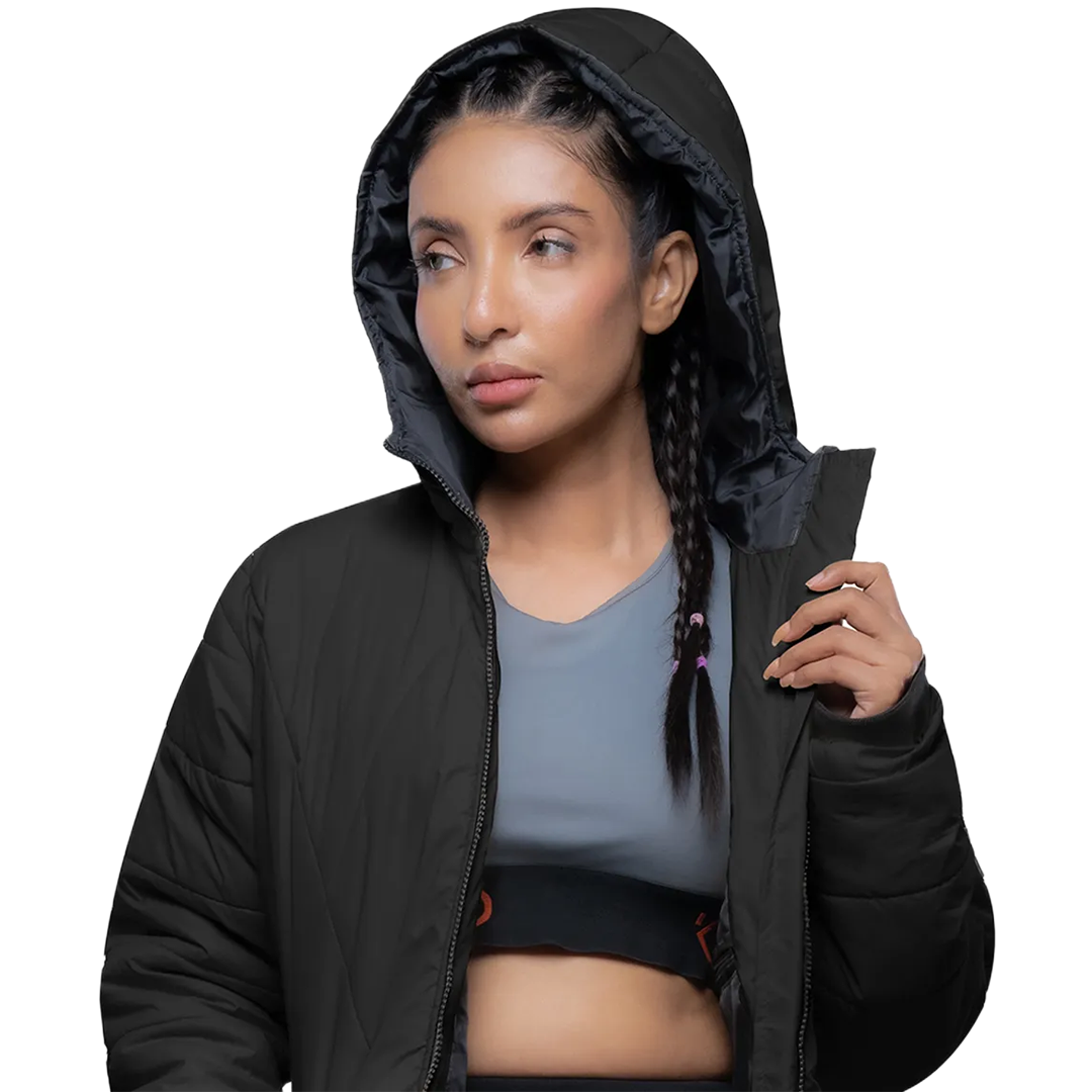Julia Lightweight Black Puffer Jacket For Women