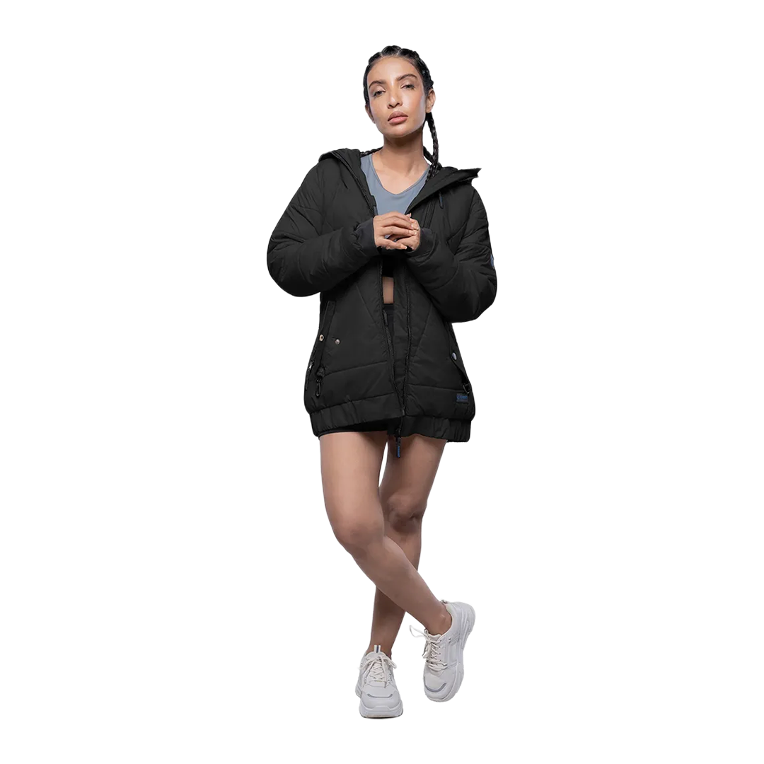 Julia Lightweight Black Puffer Jacket For Women