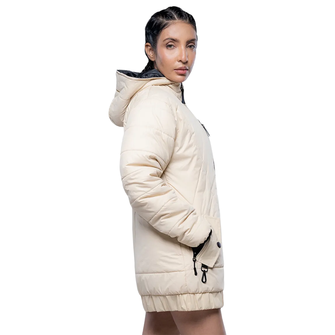 Julia Lightweight Cream Puffer Jacket For Women