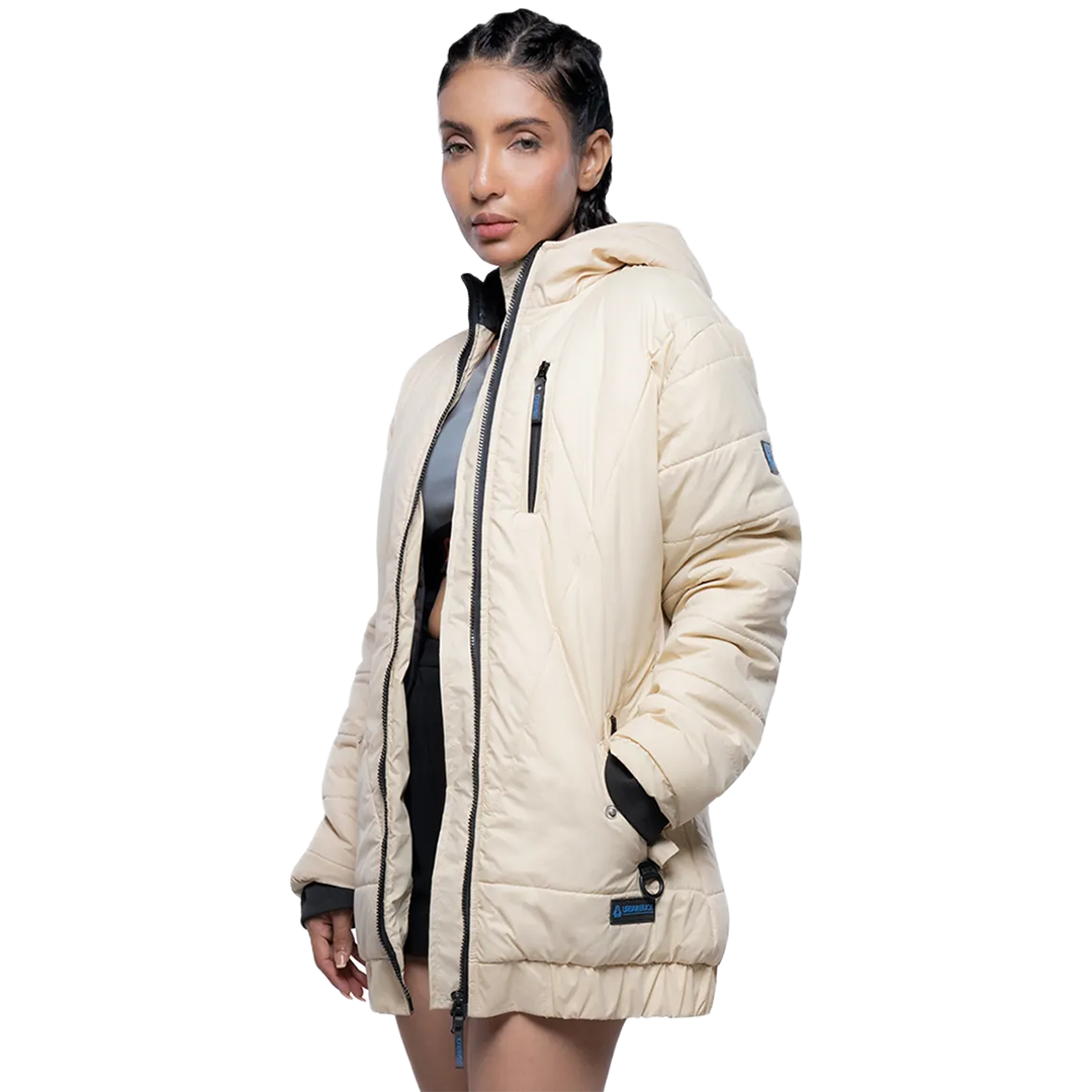Julia Lightweight Cream Puffer Jacket For Women