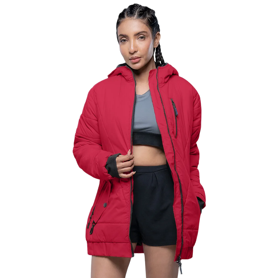 Julia Lightweight Red Puffer Jacket For Women