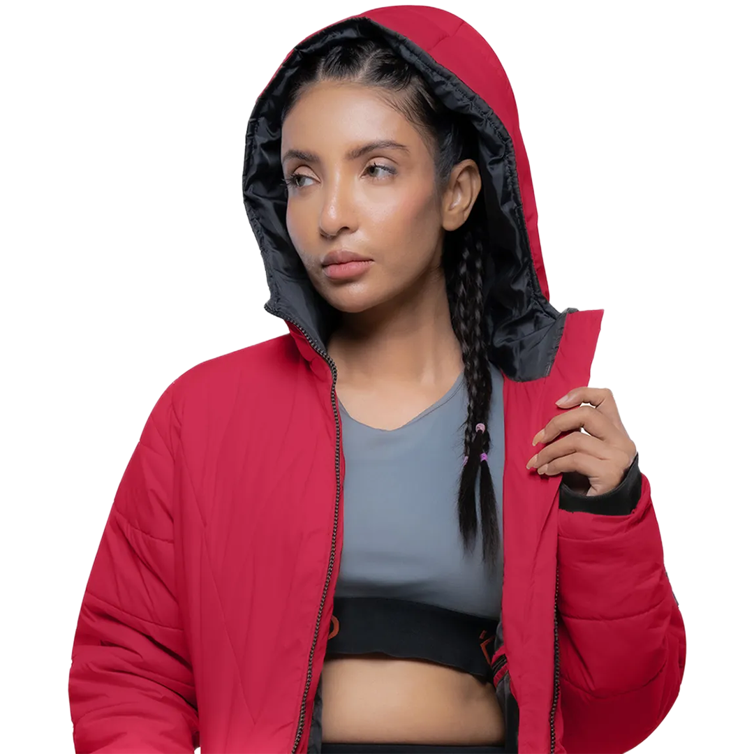 Julia Lightweight Red Puffer Jacket For Women