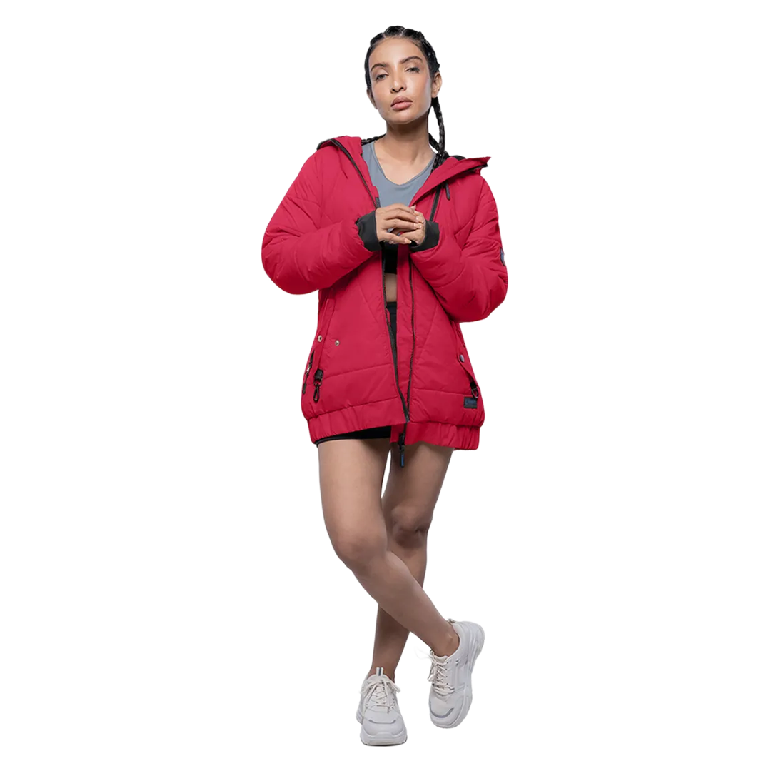 Julia Lightweight Red Puffer Jacket For Women