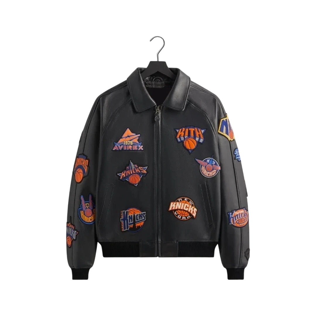 kith-and-avirex-leather-jacket-new-york-knicks-icon-patches-black-1