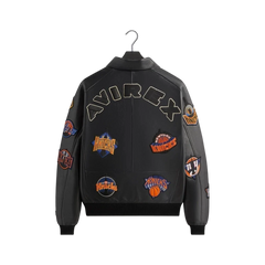 Kith & AVIREX Leather Jacket New York Knicks Icon Patches