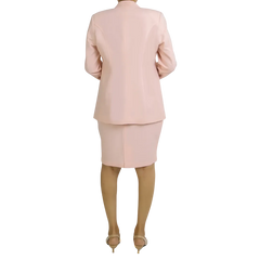 Lea Women's Light Pink Regular Fit Skirt Suit
