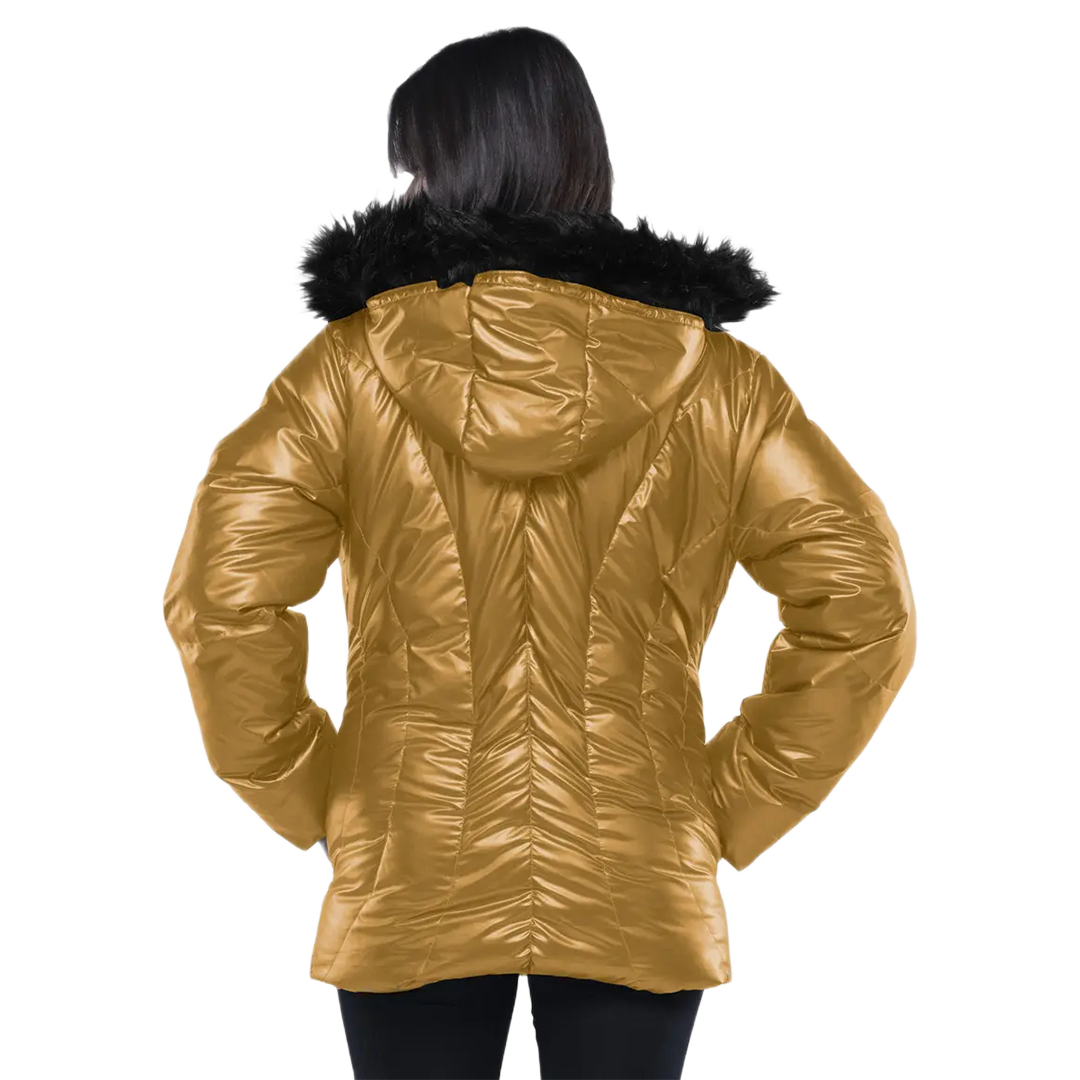 Lexie Duck Down Gold Insulated Puffer Jacket for Women