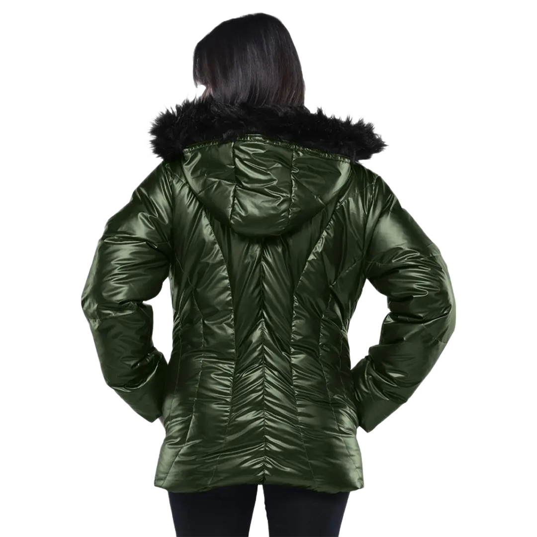 Lexie Duck Down Green Insulated Puffer Jacket for Women