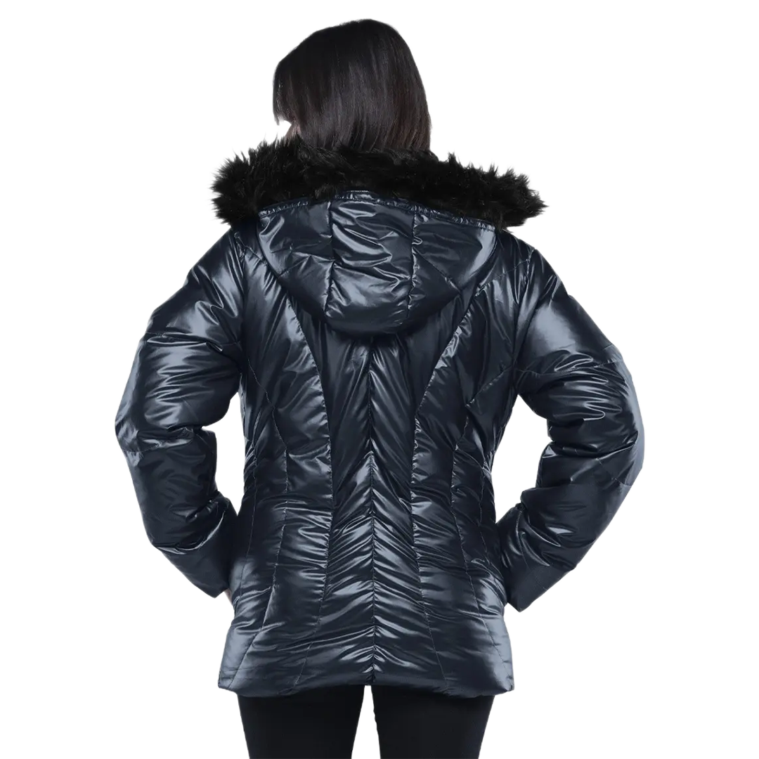 Lexie Duck Down Navy Blue Insulated Puffer Jacket for Women
