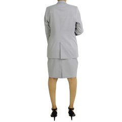 Lisa Women's Grey Regular Fit Skirt Suit