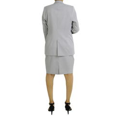 Lisa Women's Grey Regular Fit Skirt Suit