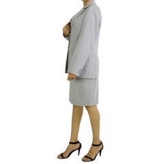 Lisa Women's Grey Regular Fit Skirt Suit