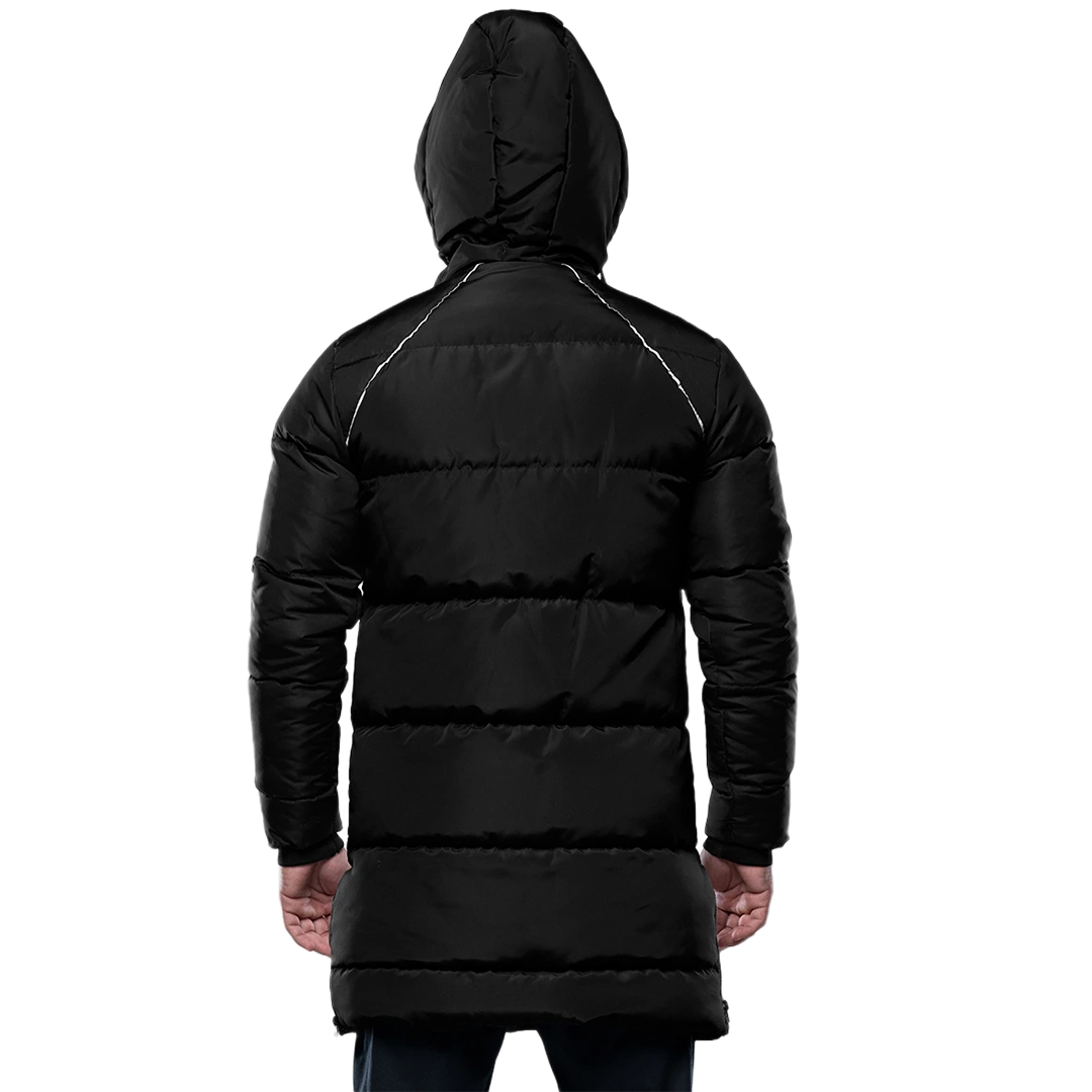 Lonnie Men's Black Insulated Hooded Puffer Jacket – Parka Style Winter Coat