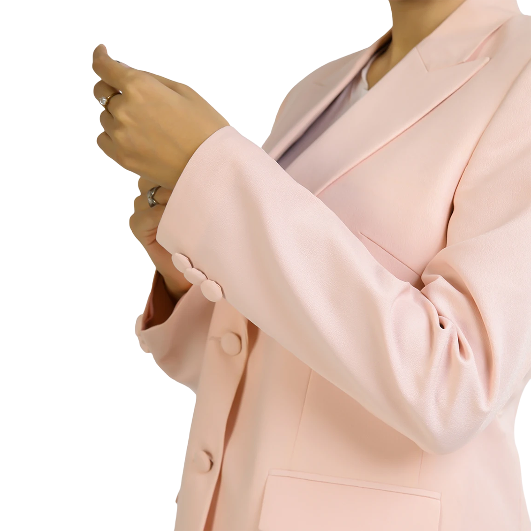 Maples Women's Light Pink Regular Fit Suit