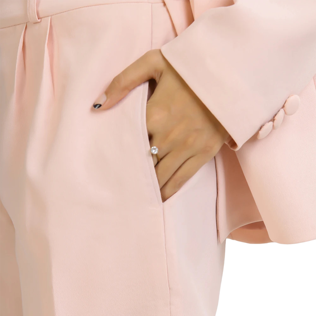 Maples Women's Light Pink Regular Fit Suit