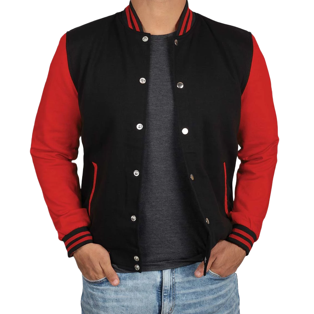 Men Baseball Red and Black Varsity Jacket - Limited Stock