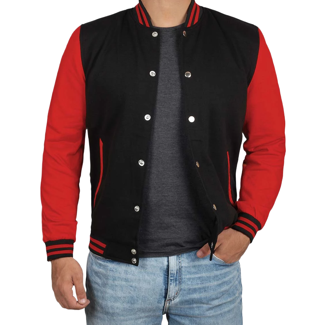 Men Baseball Red and Black Varsity Jacket - Limited Stock