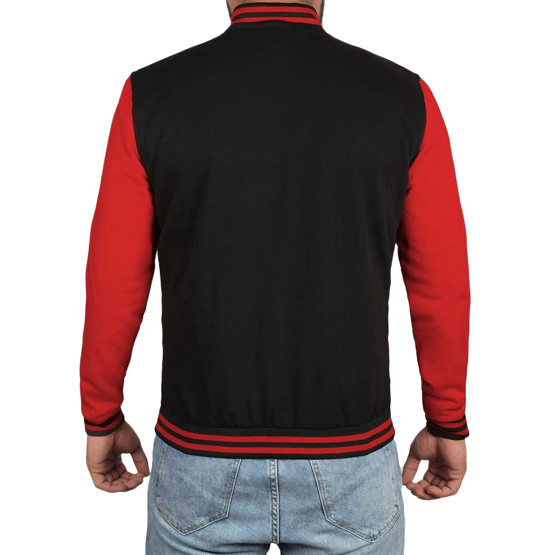 Men Baseball Red and Black Varsity Jacket - Limited Stock