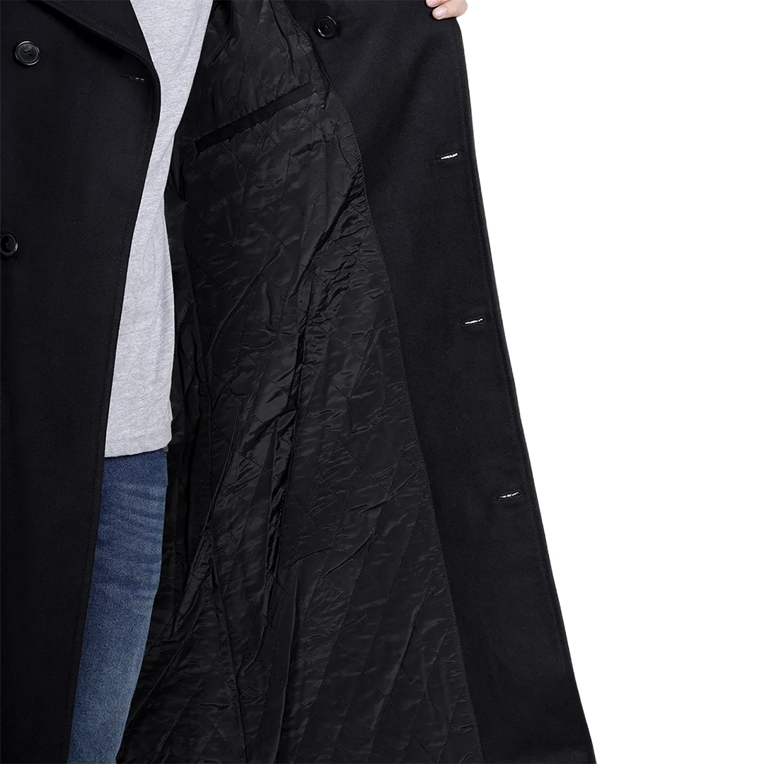 Men's Black Double Breasted Wool Peacoat