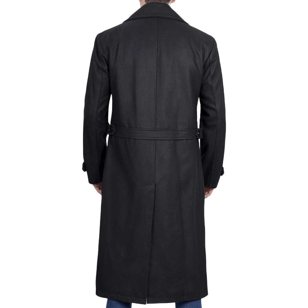 Men's Black Double Breasted Wool Peacoat