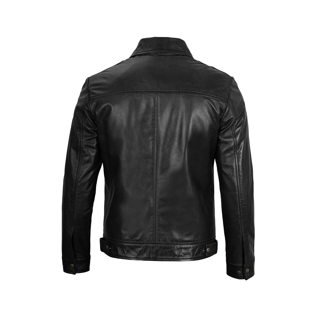 Men's Black Harrington Classic Leather Jacket