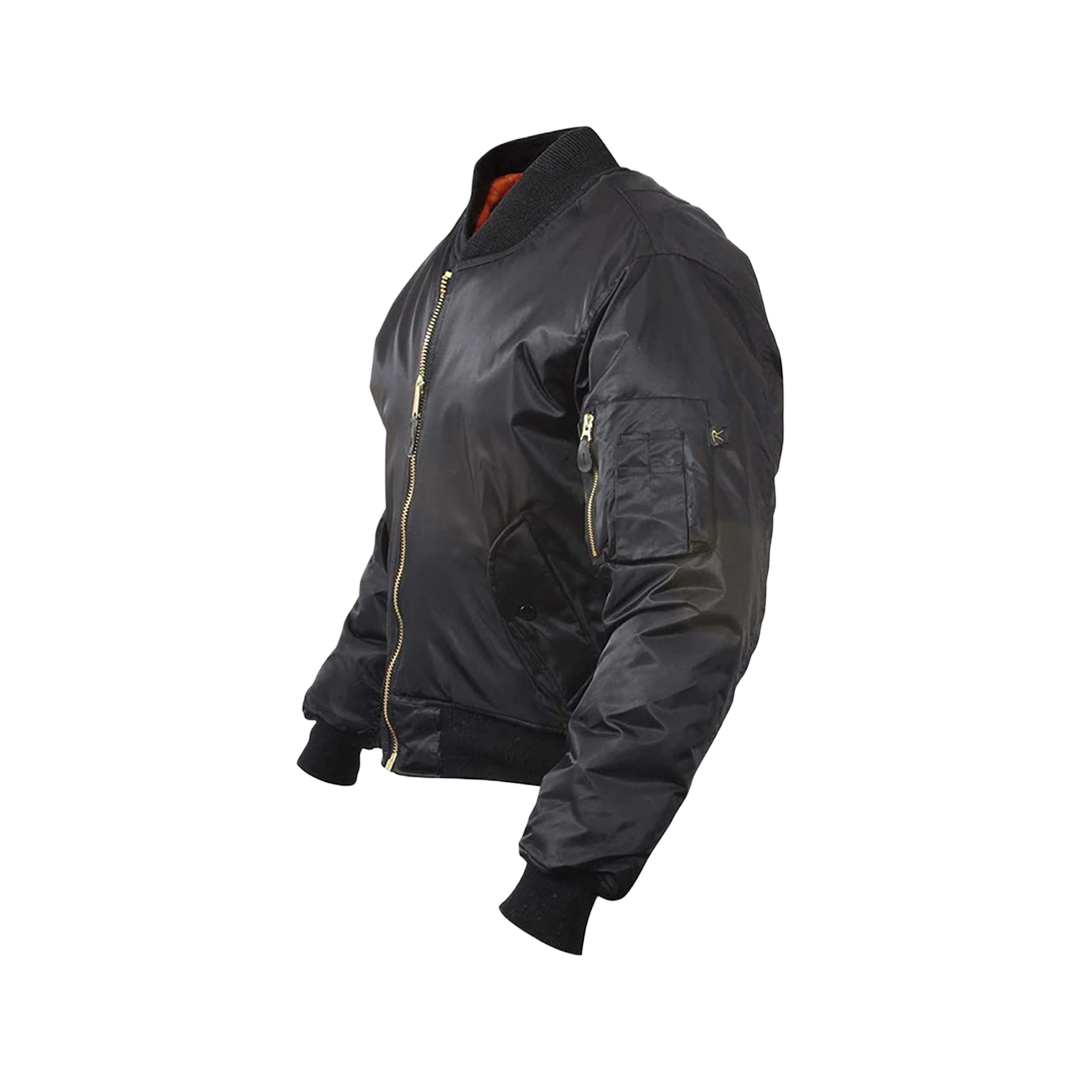 Men's Black Lightweight Bomber Flight Jacket