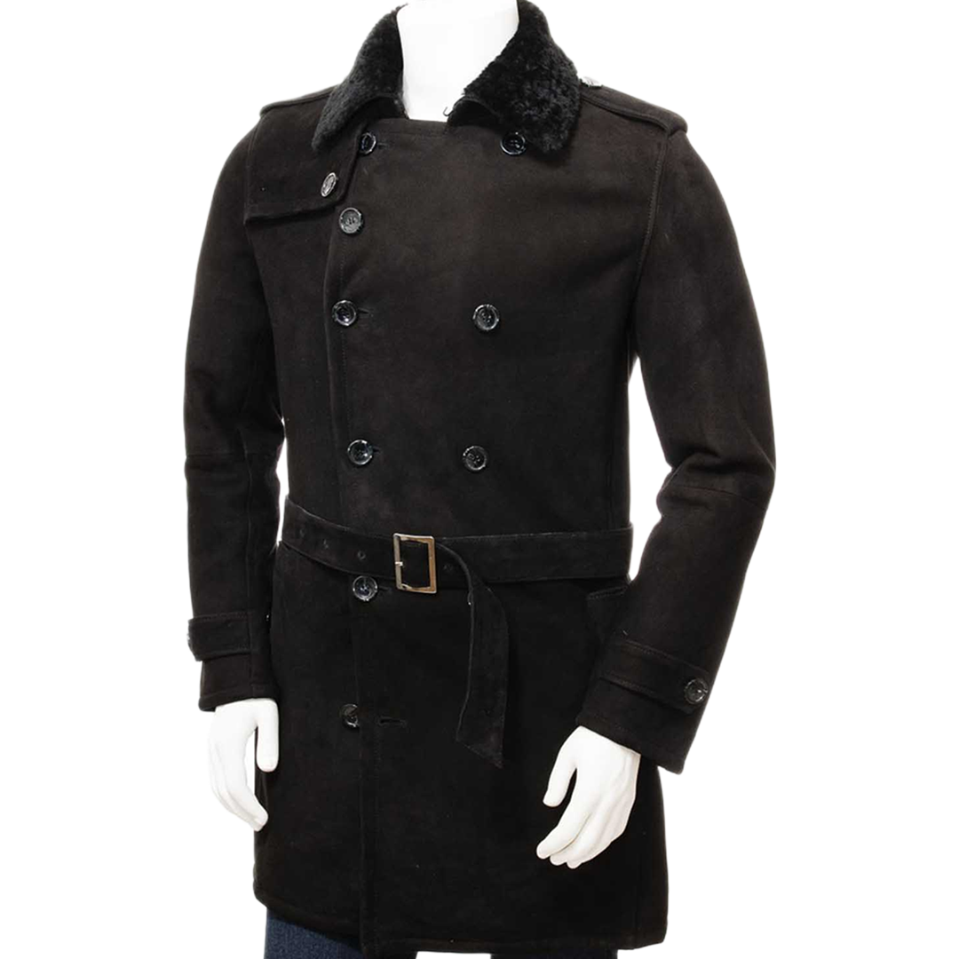 Men’s Black Shearling Coat