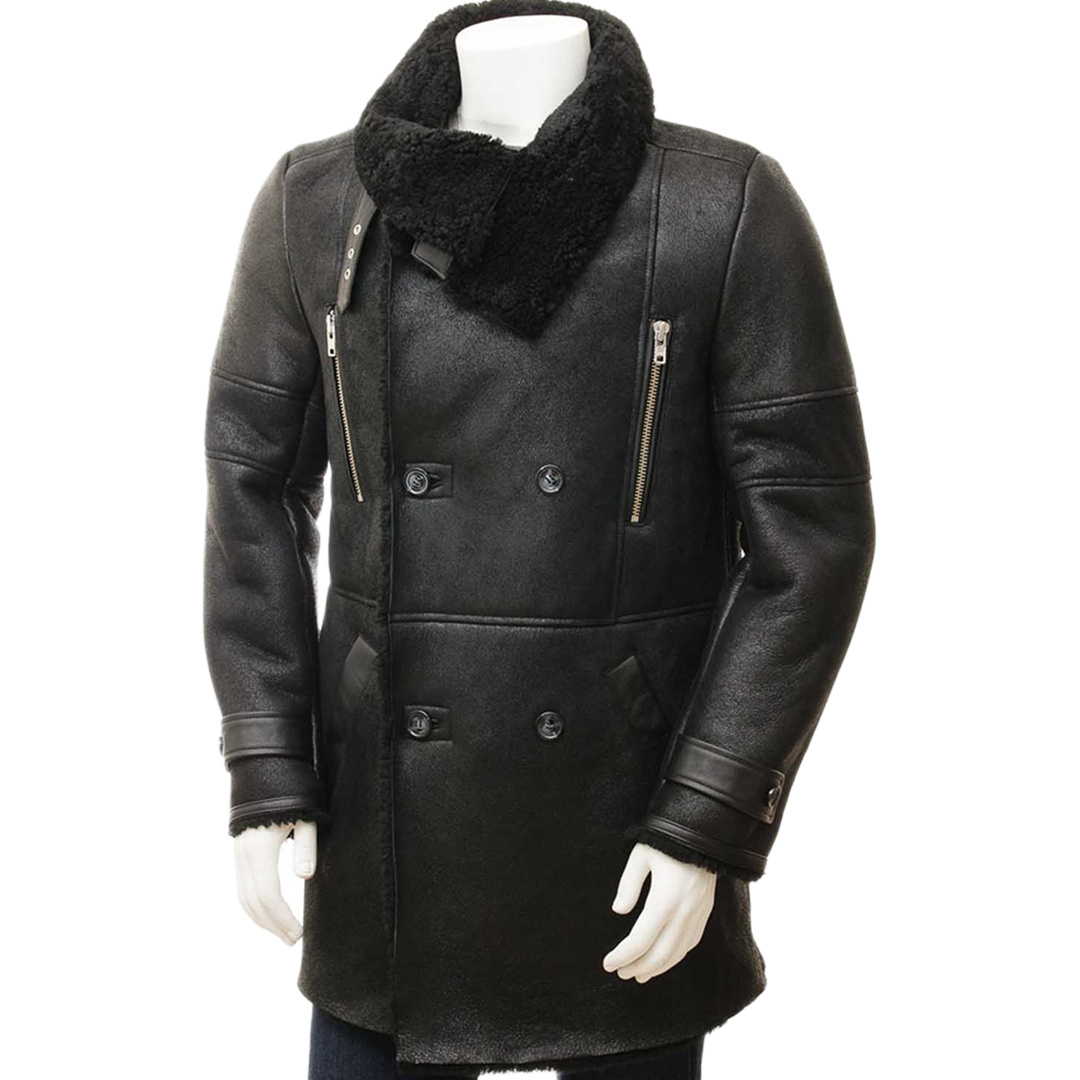 Men’s Black Sheepskin Coat