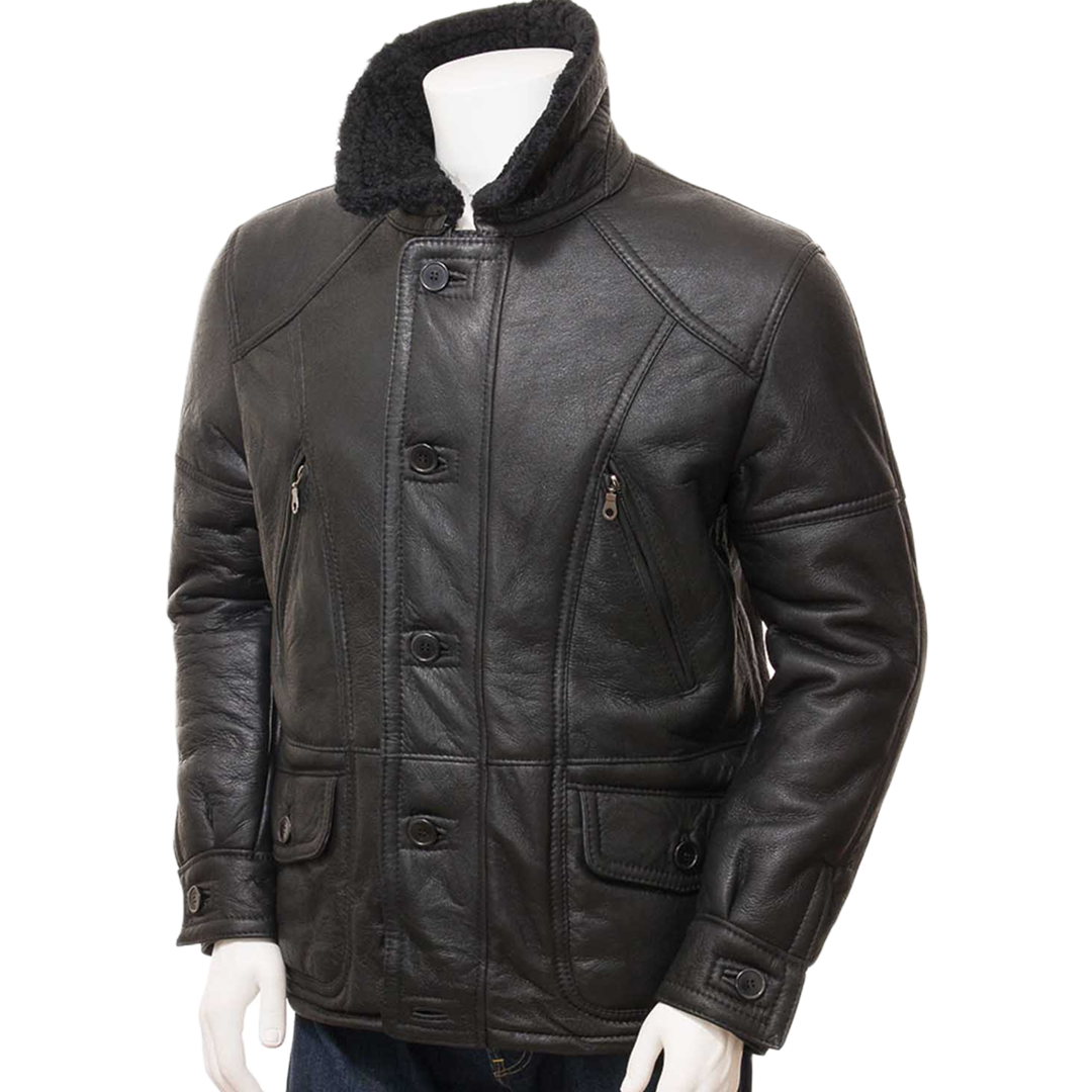 Men’s Black Sheepskin Coat
