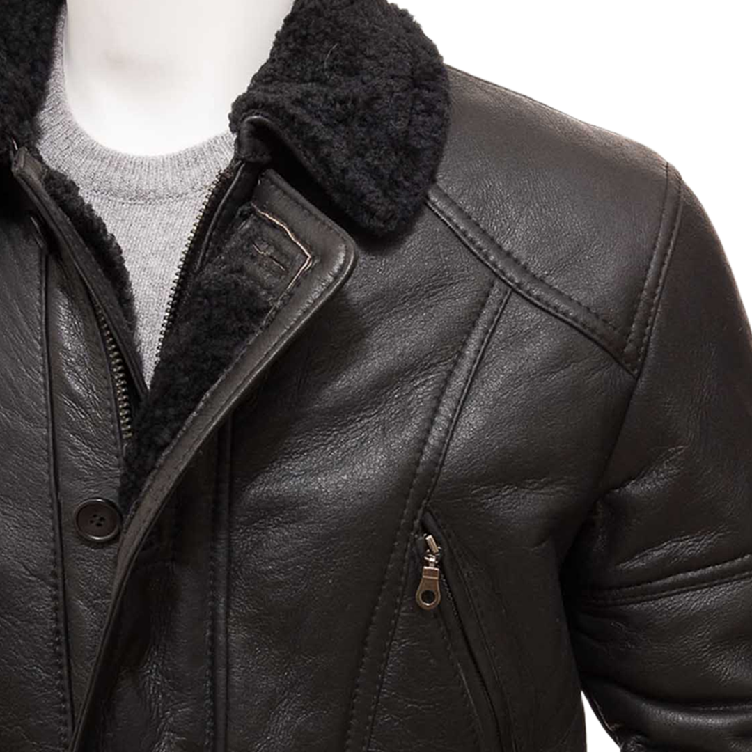 Men’s Black Sheepskin Coat