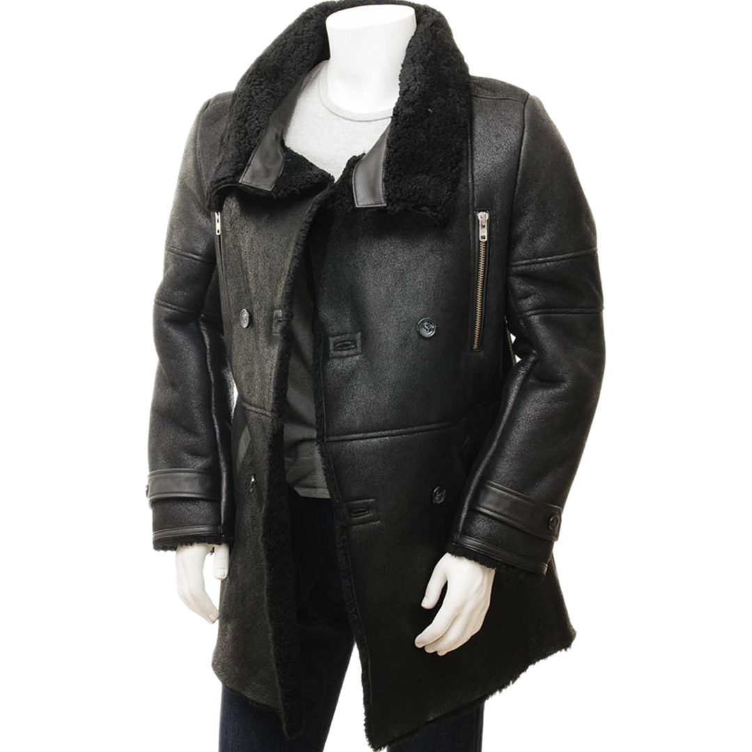 Men’s Black Sheepskin Coat