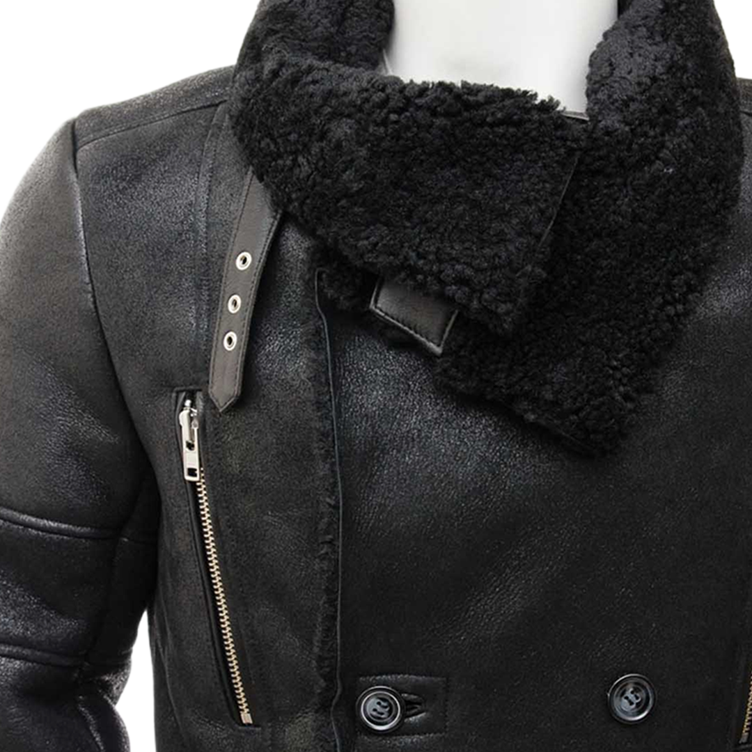 Men’s Black Sheepskin Coat