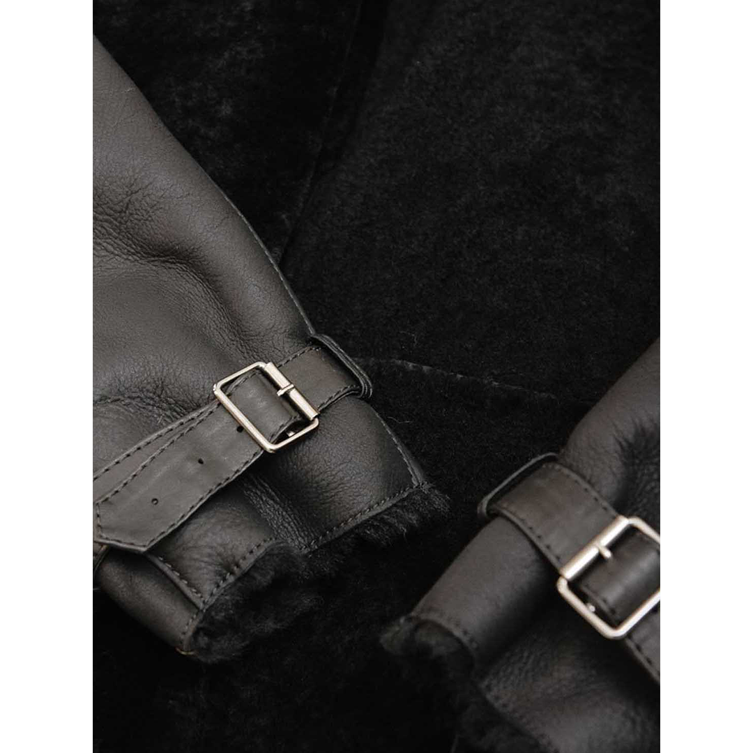 Men’s Black Sheepskin Peacoat