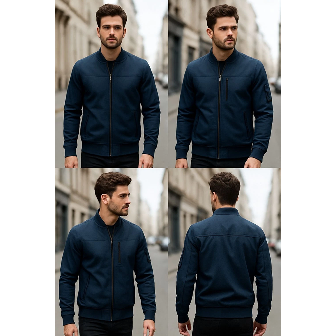 Men's Classic Navy Bomber Jacket
