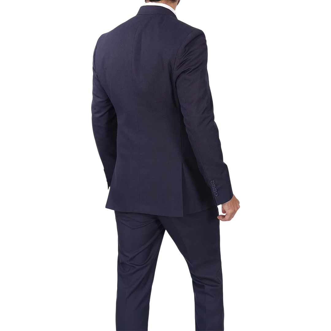 Men's Dark Blue Double Breasted Two-Piece Suit