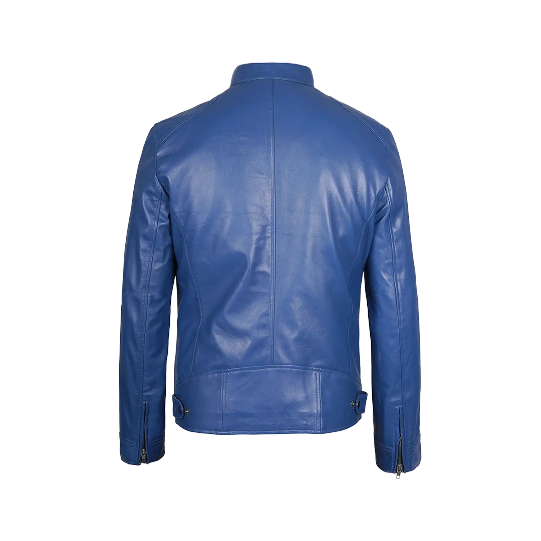 Men's Dodge Blue Racer Leather Jacket