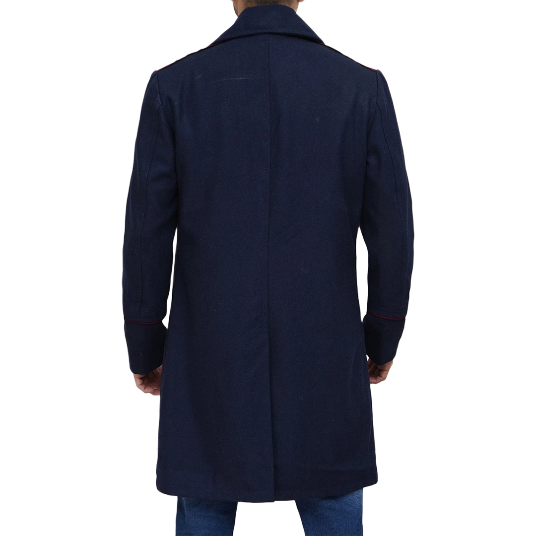 Men's Double Breasted Blue Peacoat